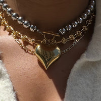 Two Tone Heart Necklace