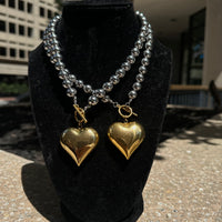 Two Tone Heart Necklace